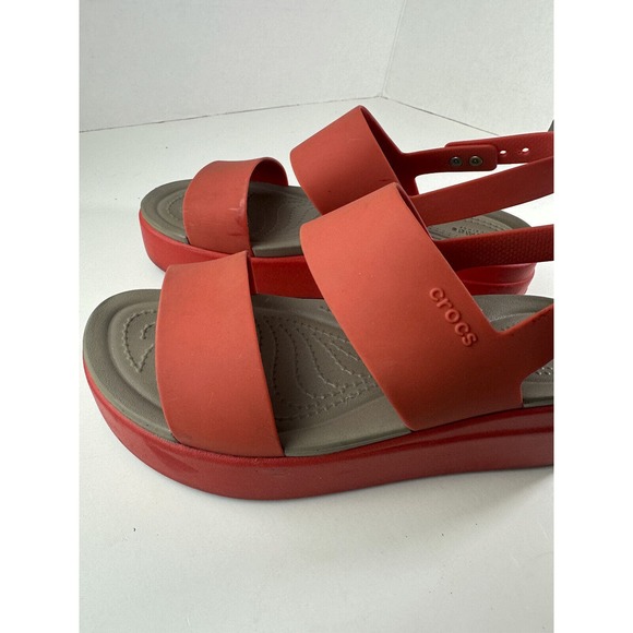 Crocs Brooklyn Low Wedge Platform Sandals Spicy Orange Women's Shoe Size 8 - Picture 4 of 11